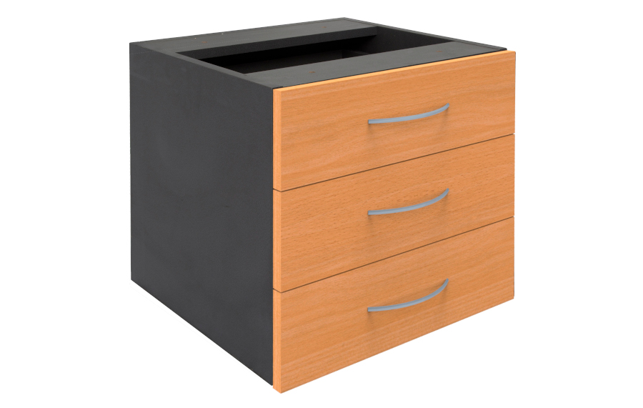 Rapid Fixed 3 Drawer Pedestal